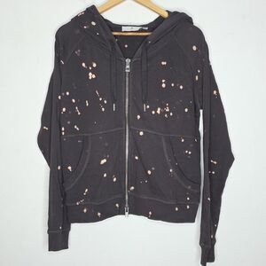 Adidas Stella McCartney Black Bleached‎ Full Zip Hoodie Long Sleeve Jacket Large